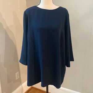J. Jill Wearever collection East care navy large loose L Lagenlook quiet luxury